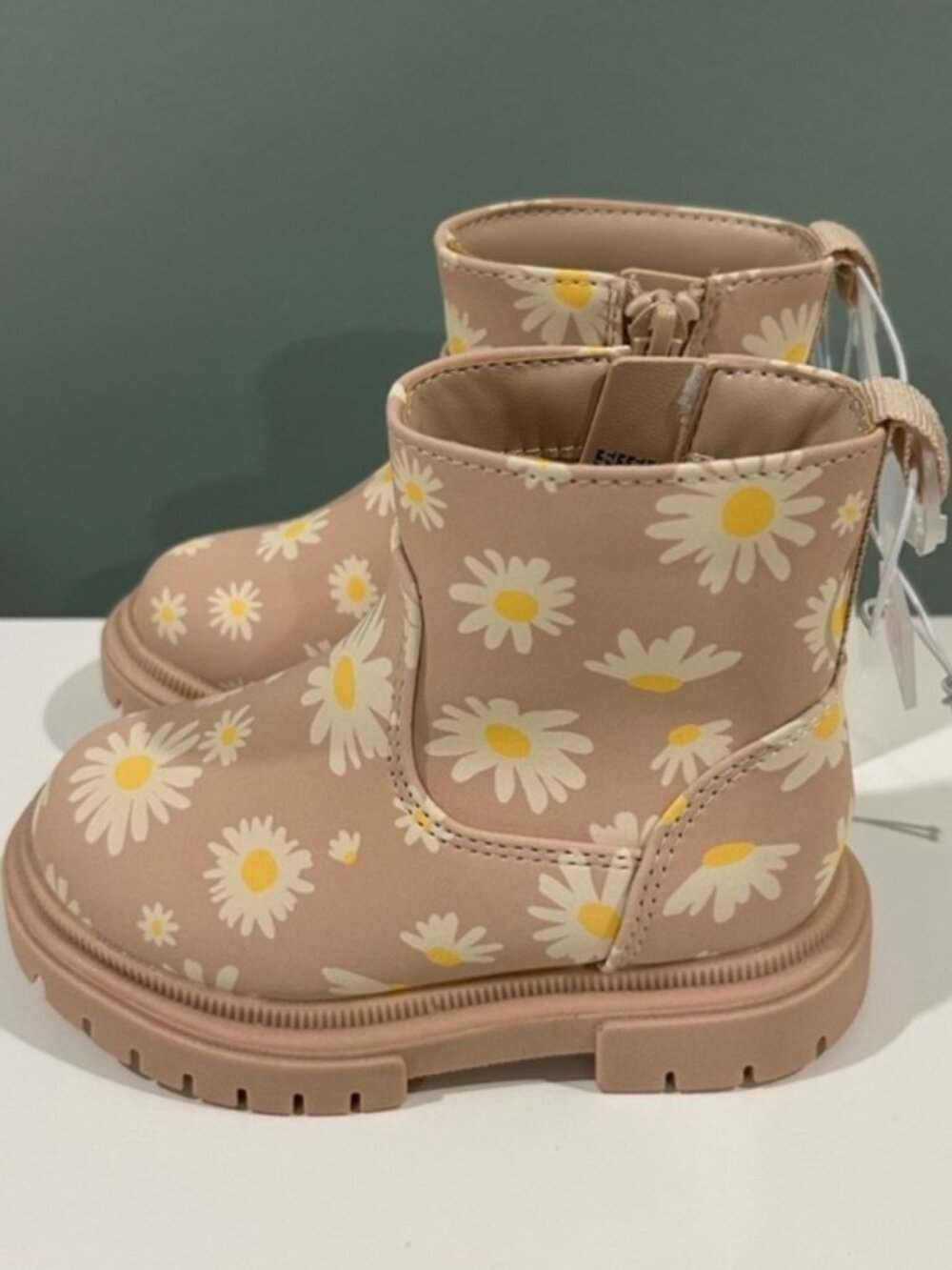 Daisy Print Toddler Girls Ankle Boots - Picture 2 of 2